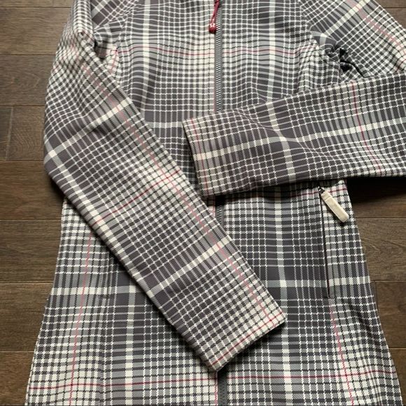 LULULEMON Apres Jacket Gray Multi Plaid Hooded Long Rain - Picture 2 of 12
